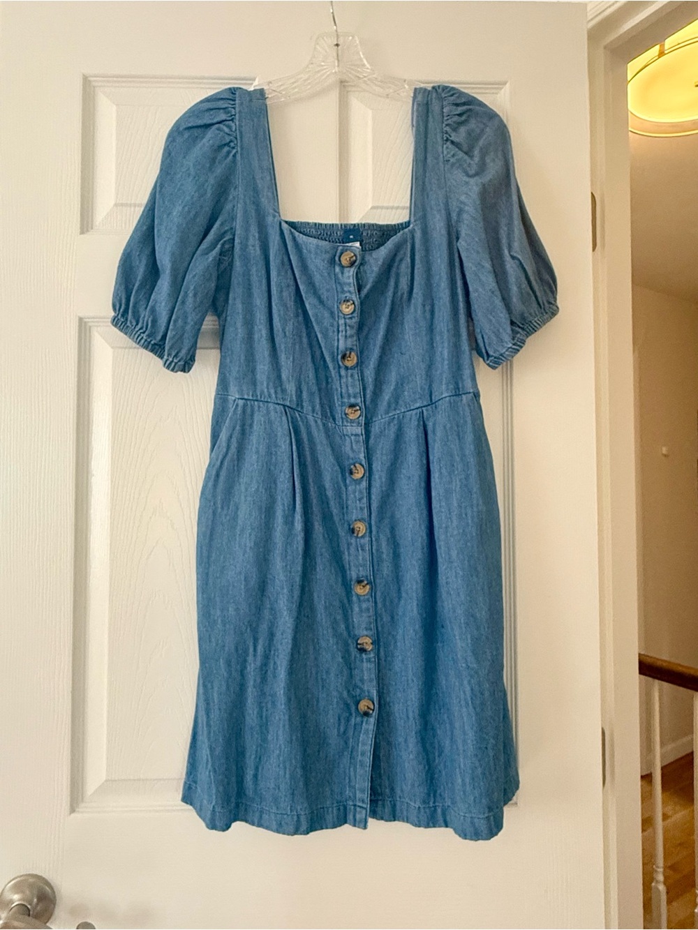 Old Navy Light Blue Denim Button-Front Mini Dress